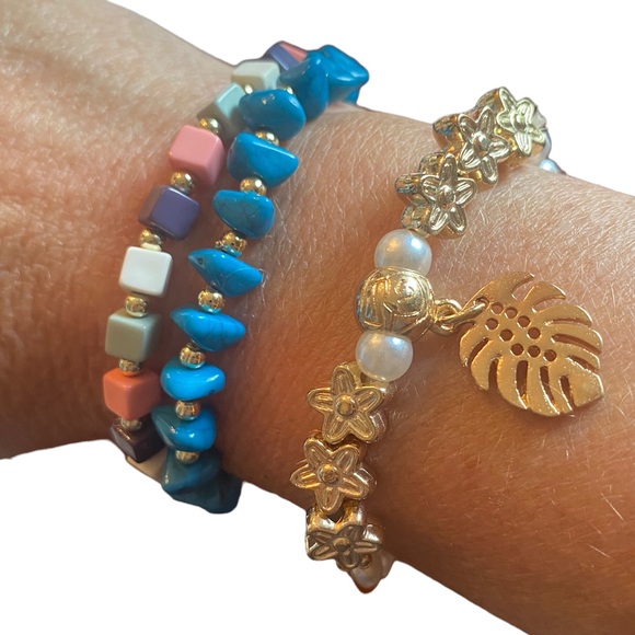 Colorful Beaded 3 Piece Bracelet Set - Picture 2 of 4